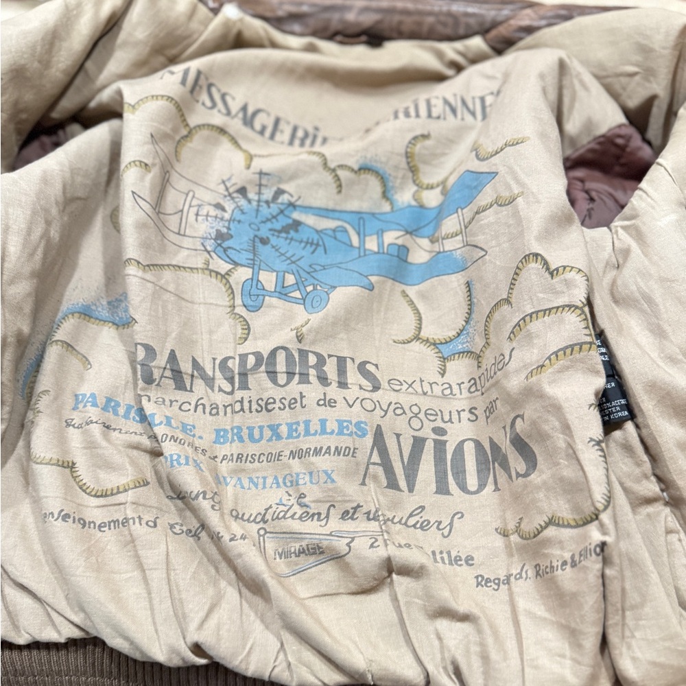 Vintage 1980s Brown Leather Bomber Jacket | Top Gun Aviator | Size 38 - Picture 8 of 15